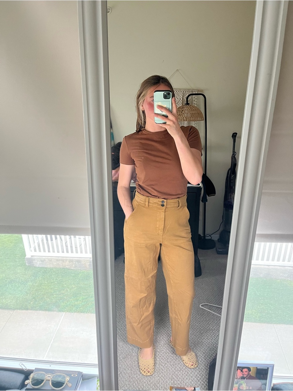 Everlane Brown-Tan High-Waist Pants